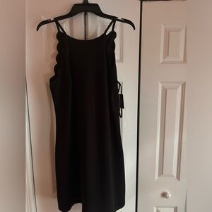 Black mid length dress
